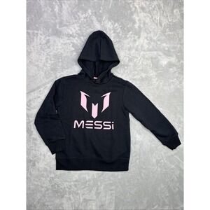 MESSI Hooded Sweatshirt Kids Size Medium Black/Pink Unisex New